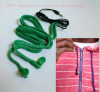 Drawcord inbuilt MP3 headphone washable earphones for hoodie/garment