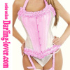 Pink All Steel Bone Overbust Corset