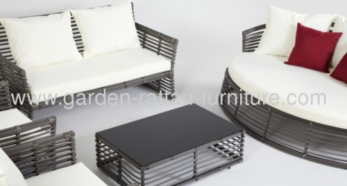 2013 new Outdoor big round wicker patio garden furniture sofa set lounge