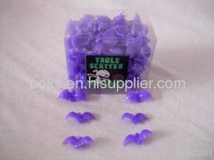 purple plastic Halloween table scatters