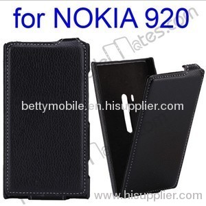 Litchi Texture Open Up and Down Flip Leather Case Cover for Nokia Lumia 920