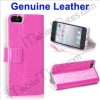 Graceful Crocodile Pattern Magnetic Wallet Folio Stand Genuine Leather Case for iPhone 5