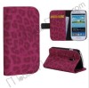 Leopard Texture Wallet Style Magnetic Flip Stand Leather Case Cover for Samsung I8190 GALAXY SIII Mini with Card Slots