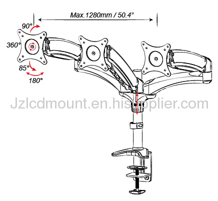 Triple Monitor Desk Mount