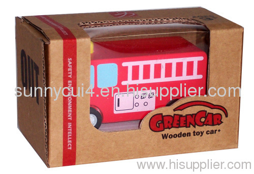 pull-back motor(fire engine) car wooden toys model