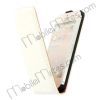 Stone Pattern Top Case Flip Leather Cover for iPhone 5 (White)