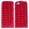 Stone Pattern Top Case Flip Leather Cover for iPhone 5 (Rose)