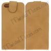 Up and Down to Open Leather Holster for iPhone 5 (Yellow)