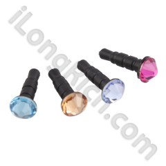 Color Crystal Diamond Earphone Dustproof Plug For iPhone and other phone