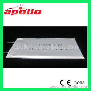 ultra thin li polymer battery rechargeable 163475 manufacturing