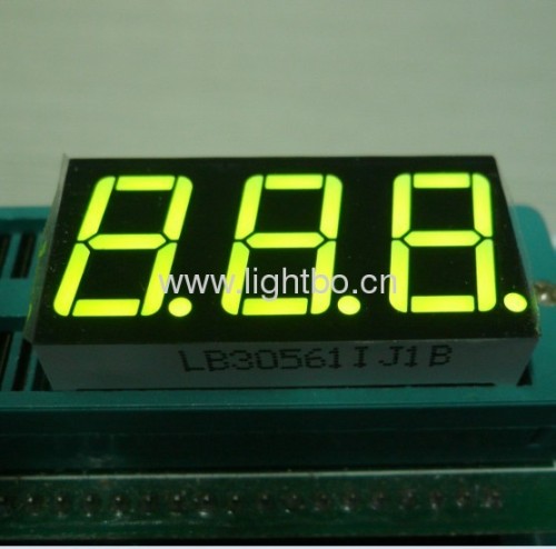 Pure Green common cathode 0.56inch triple digit 7 segment led display for Instrument Panel