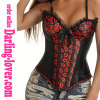 Fashion Sexy Red Lips Overbust Corset