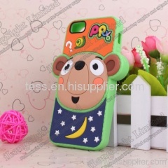 3D Lovely Cartoon Animal Silicone Case For iPhone 5