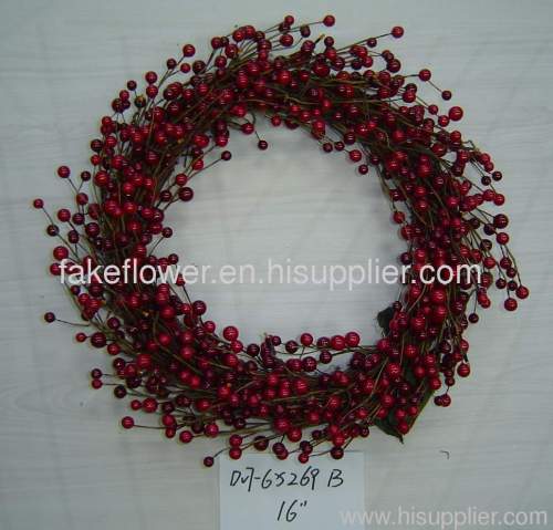 artificial flower wreath/artificial christmas berry wreath