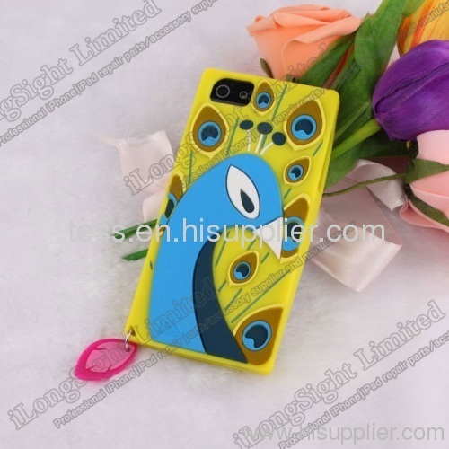 Cute 3D Cartoon Design Silicone Jelly Case For iPhone 5