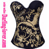 Gold Phoenix Print Sexy Corset