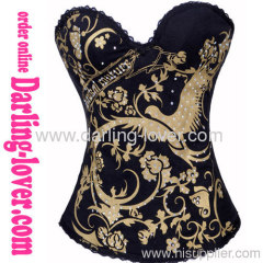 Gold Phoenix Print Sexy Corset