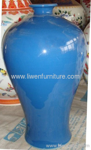 Ceamic blue prunus vase