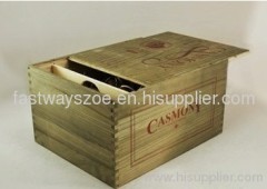 paulownia wooden wine crate for packing