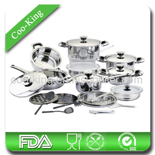 Wide Edge Steel Lid 21Pcs Stainless Steel Pot