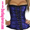 Blue Sexy Front Lace-up Fashion Corset