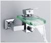 Glass waterfall LED faucet