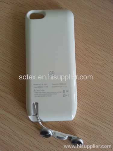 High quality backup battery with built-in earphone for iphone 5