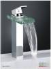 LED glass waterfall faucet