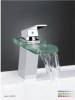 LED glass waterfall faucet