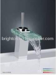 LED glass waterfall faucet