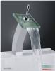 LED glass waterfall faucet