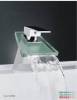 LED glass waterfall faucet