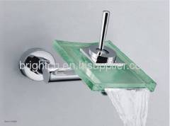 LED glass waterfall faucet