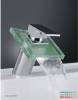 LED glass waterfall faucet