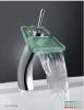 LED glass waterfall faucet