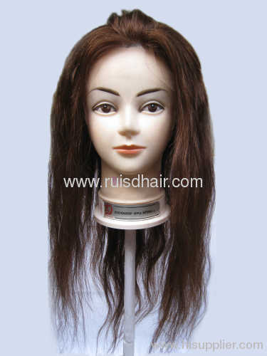 100% human hair mannequin head lesson wigs/practice head