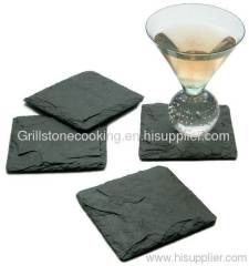 Slate Coasters, charcoal, set of 4, 4″ x 4″