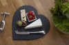 Heart shaped slate mats cheese board 30x22cm