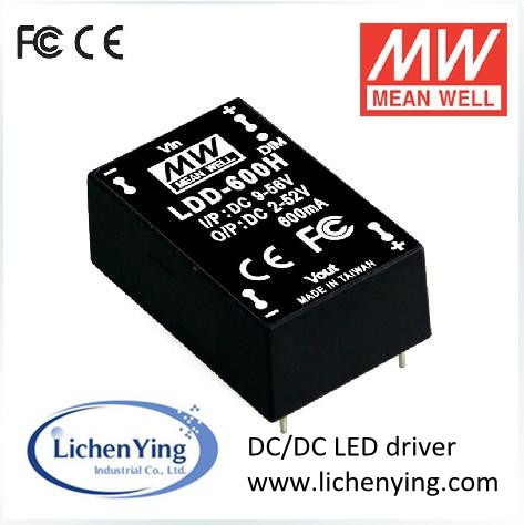 Mean Well 350mA DC-DC Constant Current LED driver Wide input voltage: 9 ~ 56VDC waterproof LED drivers LDD-350H