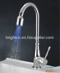 Brass LED kitchen faucet