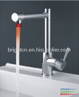 Brass LED kitchen faucet