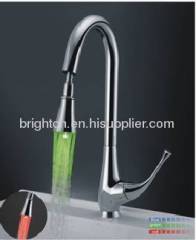 Brass LED kitchen faucet