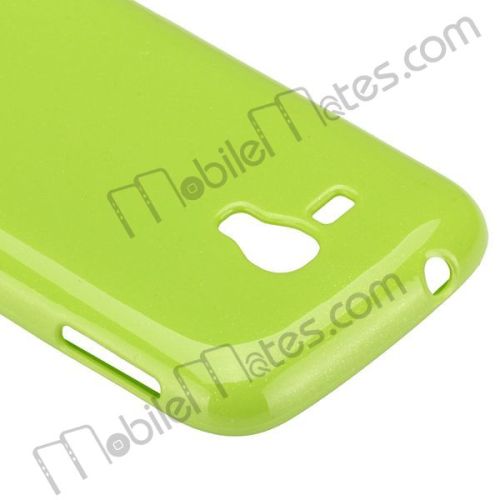 Ultra Thin Glossy Glitter Power Soft Gel TPU Case for Samsung I8262D Galaxy Duos (Green)