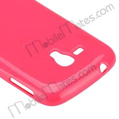 Ultra Thin Glossy Glitter Power Soft Gel TPU Case for Samsung I8262D Galaxy Duos (Hot pink)