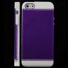 TPU Edge and Plastic Hard Back Cover Case for iPhone 5(Purple)