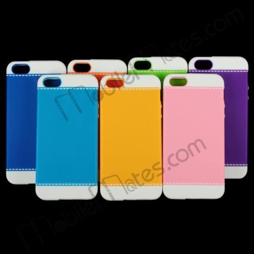 TPU Edge and Plastic Hard Back Cover Case for iPhone 5(Dark Blue)