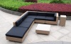 Outdoor wicker sofa set with waterproof cushions