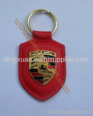 Leather car key ring