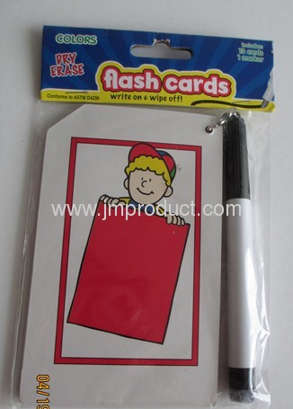 Children education flash cards with marker