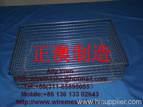 metal wire mesh basket with handle